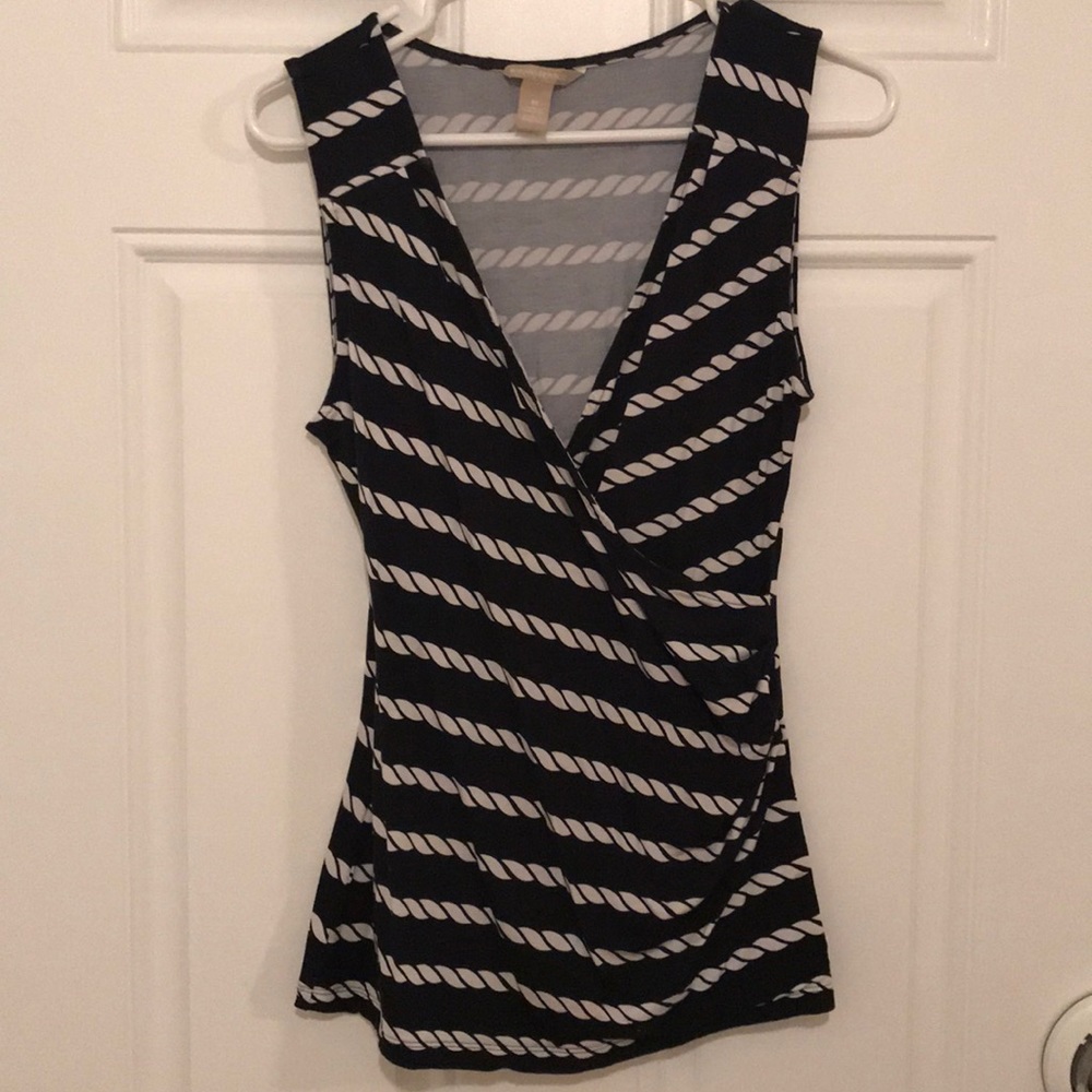 Navy sleeveless v-neck shirt